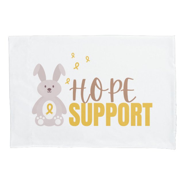 Funda De Cojín esperanza de cáncer infantil apoyo Pillowe (Anverso)