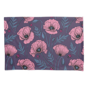 Funda De Cojín Espías rosadas en violeta oscuro