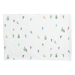 Funda De Cojín Esquí de esquí alpino en invierno