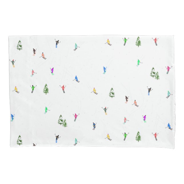 Funda De Cojín Esquí de esquí alpino en invierno (Anverso)