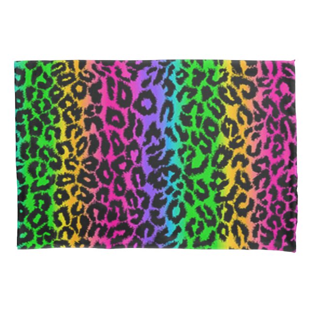 Funda De Cojín Estampado de animales psicodélico del leopardo del (Anverso)