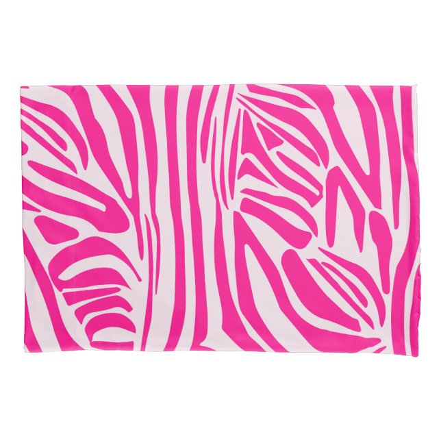 Funda De Cojín Estampado de cebra rosa (Anverso)