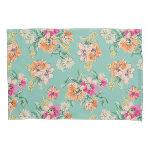 Funda De Cojín Estampado de flores brillante del bosquejo