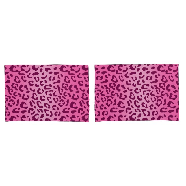 Funda De Cojín Estampado de leopardo rosa elegante (Anverso - Set)