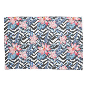 Funda De Cojín Estampado de plores tropical de Lotus