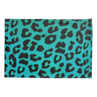 Funda De Cojín Estampado leopardo verde azulado de la fantasía