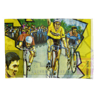 Funda De Cojín Estampilla histórica de ciclistas de Guinea Ecuato