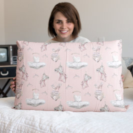 Funda De Cojín Estándar rosa Tutus y Tiaras