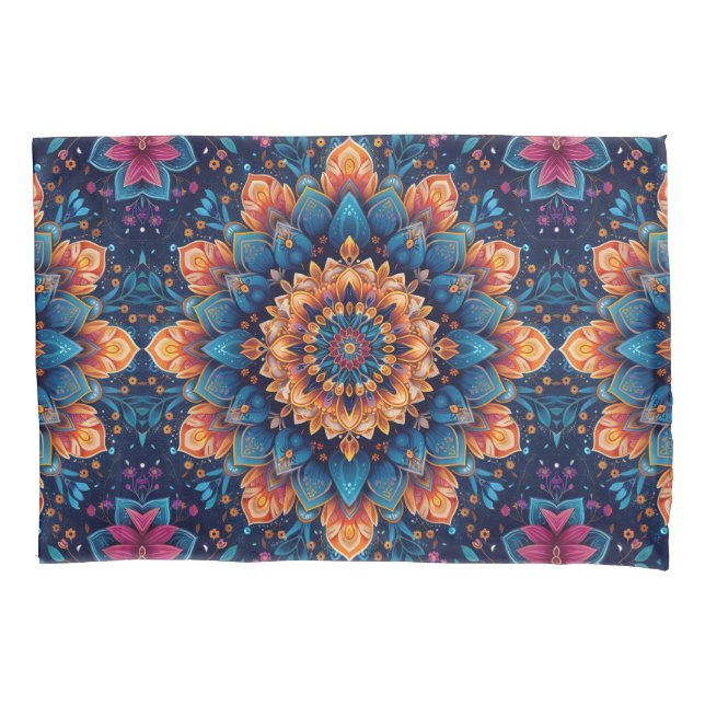 Funda De Cojín Estilo de arte digital de flor de mandala-23907 (Anverso)
