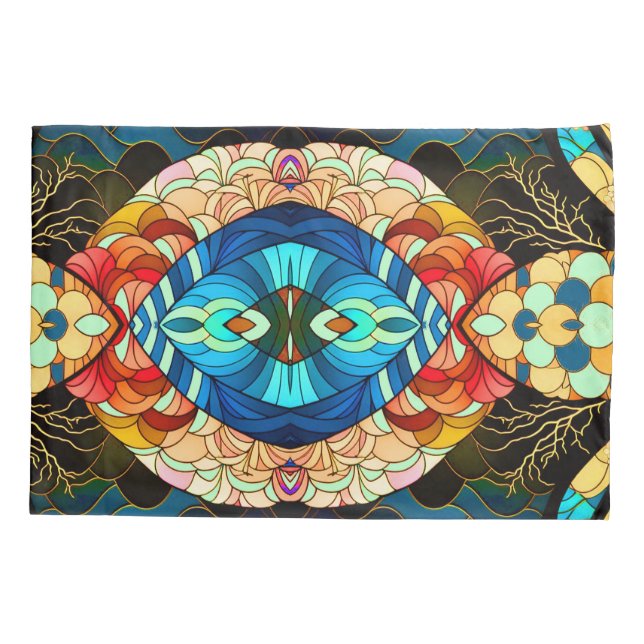 FUNDA DE COJÍN ESTILO DE ARTE JAPONÉS BOSQUE SIMÉTRICO (Reverso)