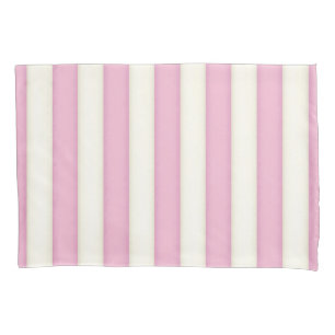 Funda De Cojín Estilo de cabaña de rayas rosadas victorianas