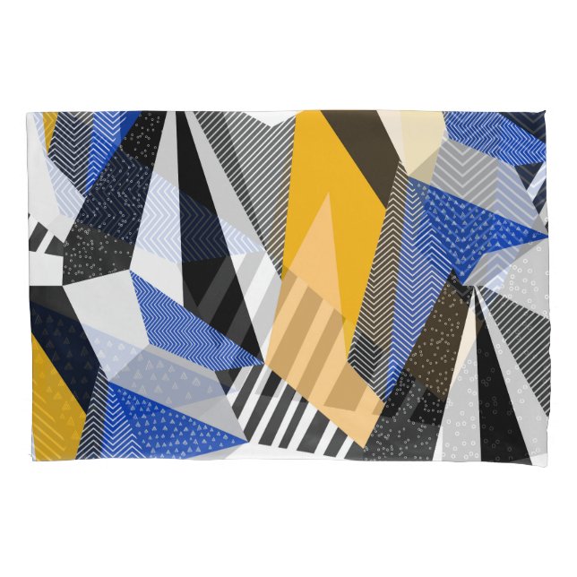 Funda De Cojín Estilo Memphis: Collage geométrico creativo. (Anverso)