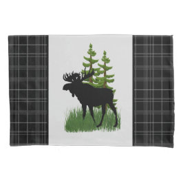 Funda De Cojín Estilo rústico de cabinas Silhouette de alce de co