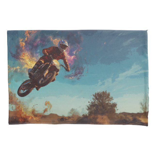 Funda De Cojín Estoy en llamas - Motocross Rider (Anverso)