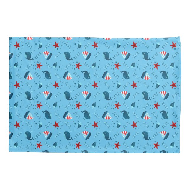 Funda De Cojín Estrella de ballena marina náutica en habitación i (Reverso)