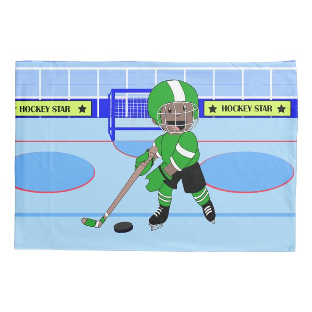 Funda De Cojín Estrella personalizada de hockey sobre hielo (Reverso)