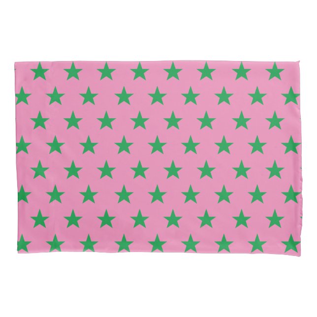 Funda De Cojín Estrella rosa y verde inverosímil (Anverso)