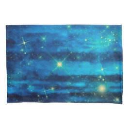Funda De Cojín Estrellas amarillas del cielo azul