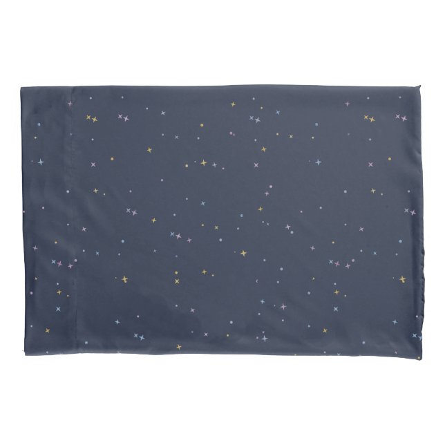 Funda De Cojín Estrellas Cuestas En Un Cielo Nocturno Espumoso (Anverso)