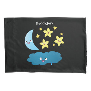 Funda De Cojín Estrellas de canto, personalizado de luna y nube