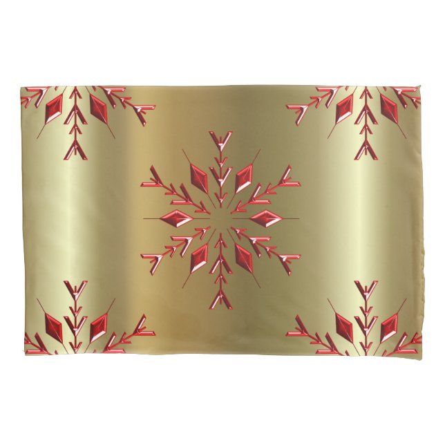 Funda De Cojín Estrellas de Navidades rojos sobre oro (Anverso-izquierdo)