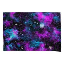 Funda De Cojín Estrellas espaciales Purple Blue Galaxy