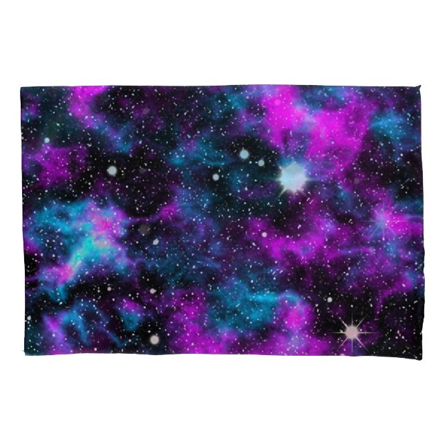 Funda De Cojín Estrellas espaciales Purple Blue Galaxy (Anverso-izquierdo)