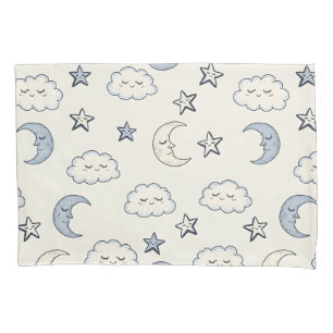 Funda De Cojín Estrellas, lunas y nubes durmiendo lindas