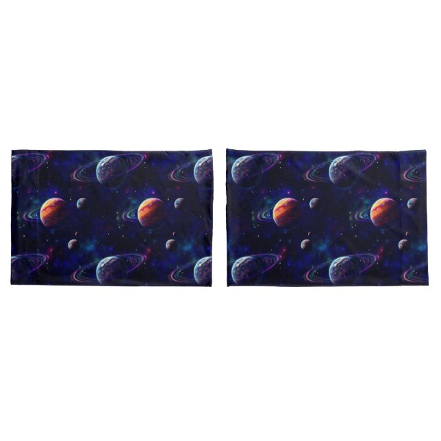 Funda De Cojín Estrellas, planetas, galaxia, tema del espacio ext (Reverso-Set)