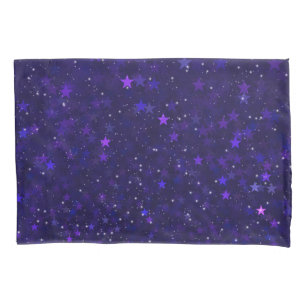 Funda De Cojín Estrellas púrpuras de Bokeh