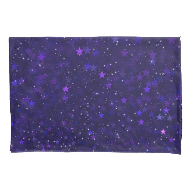 Funda De Cojín Estrellas púrpuras de Bokeh (Anverso)