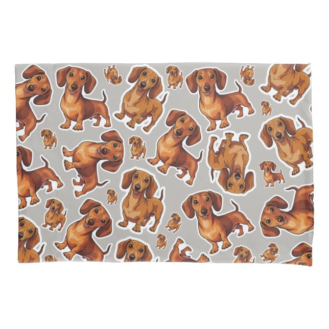 Funda De Cojín Estuche de almohada de perro de Dachshund (Anverso)