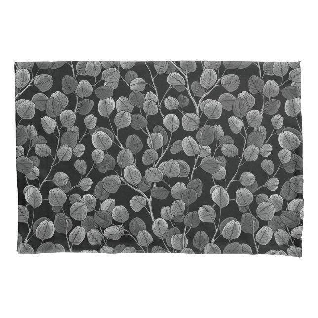 Funda De Cojín Eucalipto en gris (Anverso-izquierdo)