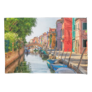 Funda De Cojín Explora el Encanto Vibrante de Burano