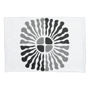 Funda De Cojín Explosión Solar de Radiancia Monocromática de Negr