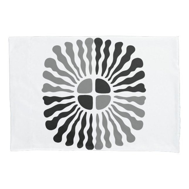 Funda De Cojín Explosión Solar de Radiancia Monocromática de Negr (Anverso)