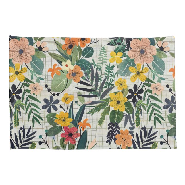 Funda De Cojín Exuberantes chismes botánicos del jardín tropical (Reverso-derecho)