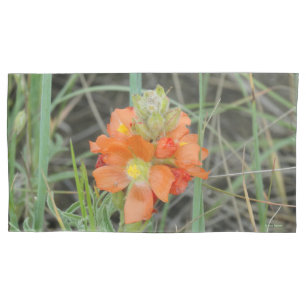 Funda De Cojín F40 Flores Silvestres Naranjas Malva Escarlata