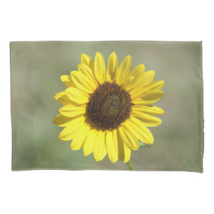 Funda De Cojín F47 Flor silvestre amarilla Girasol anual común