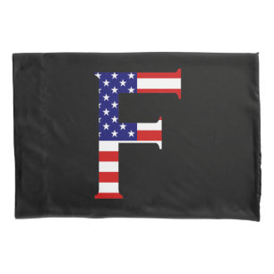 Funda De Cojín F Monograma sobrepuesto en el pcnt de la bandera d