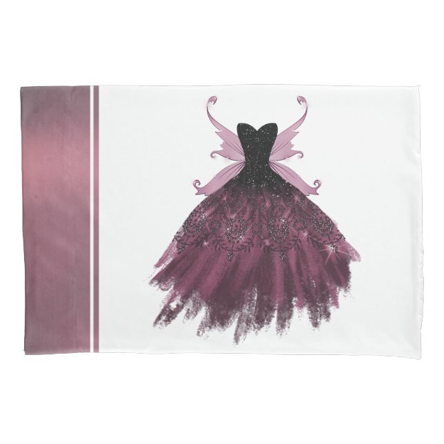 Funda De Cojín Fairy Gothic Fuchsia Gown | Magenta rosa de rock d (Anverso)