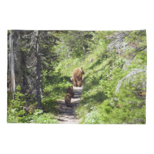 Funda De Cojín Familia de oso marrón
