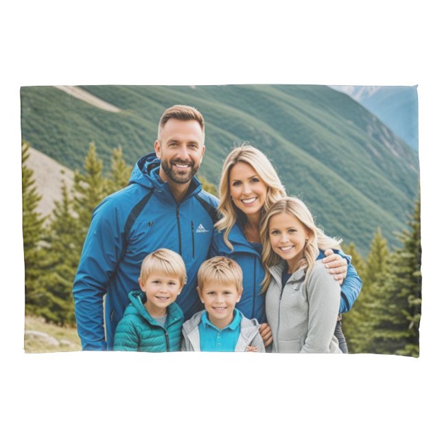 Funda De Cojín Familia personalizado 2 Fotos (Anverso)