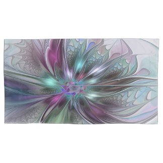 Funda De Cojín Fantasía abstracta moderna y colorida de flor frac