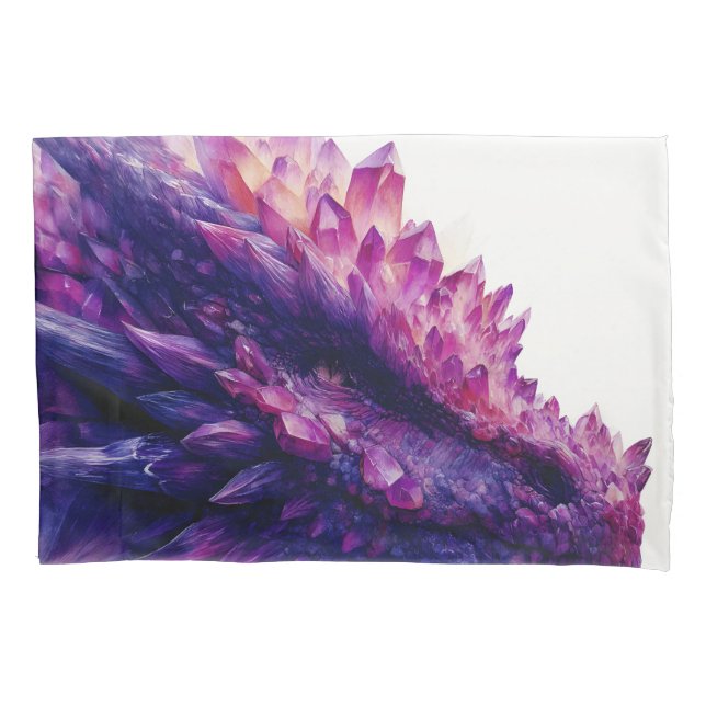 Funda De Cojín Fantasía Mística Ametista Crystal Dragon Bestia (Anverso)