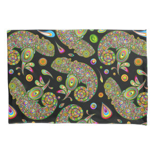 Funda De Cojín Fantasía psicodélica de Chameleon