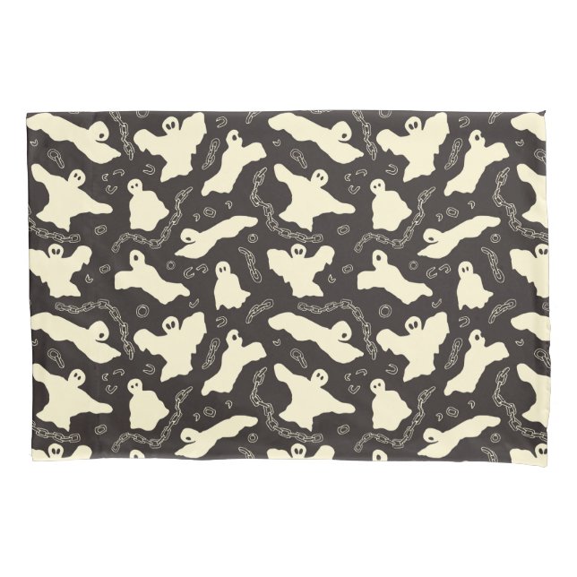 Funda De Cojín Fantasmas cremosos - patrón de Halloween. (Anverso)