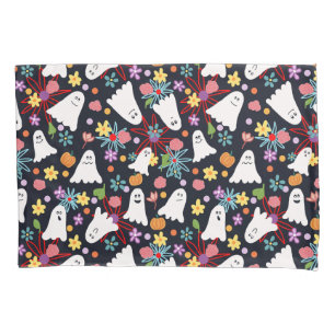 Funda De Cojín Fantasmas y Flores