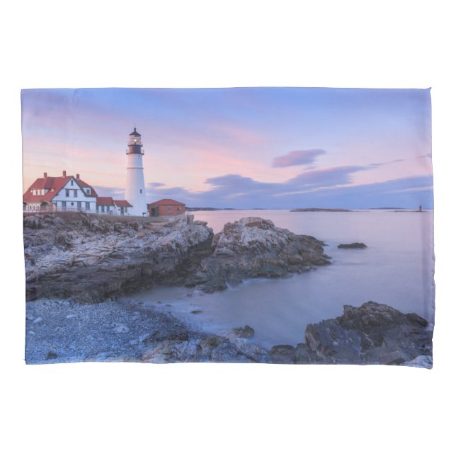 Funda De Cojín Faros | Cabo Elizabeth, Maine (Anverso)