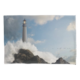 Funda De Cojín Faros Faro Con Ondas Caídas